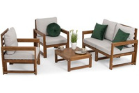 Zestaw wypoczynkowy MALTA 4-osobowy - brąz/szary