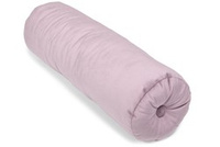 Welurowa poduszka wałek z guzikiem 50 cm - pudrowy róż