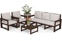 Zestaw wypoczynkowy MALTA 5-osobowy - ciemny brąz/szary