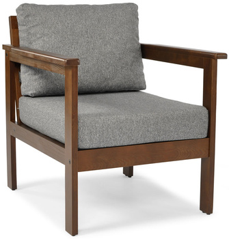 Fotel ogrodowy drewniany BELLA - brąz/grafit