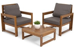 Zestaw balkonowy MALTA 2-osobowy - brąz/grafit