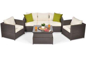 Zestaw 5-os. wypoczynkowy MALAGA COMFORT MAX - brązowy