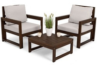 Zestaw balkonowy MALTA dla 2 osób- ciemny brąz/szary