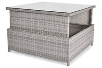 Rozkładany stolik ogrodowy z technorattanu MALAGA - szary